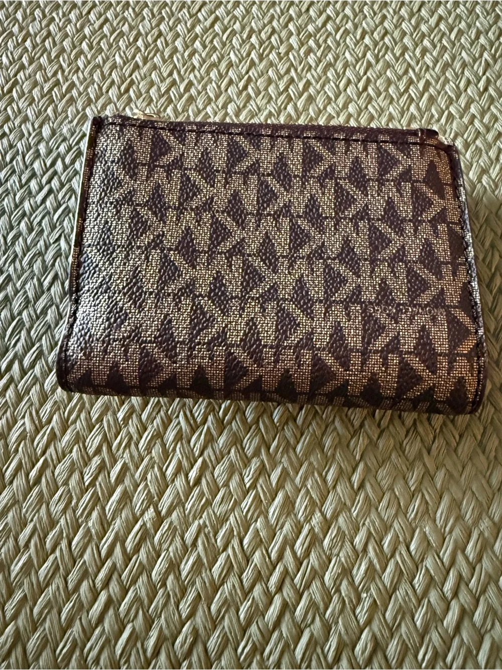 Michael Kors Brown MK Logo Wallet with Gold Flap